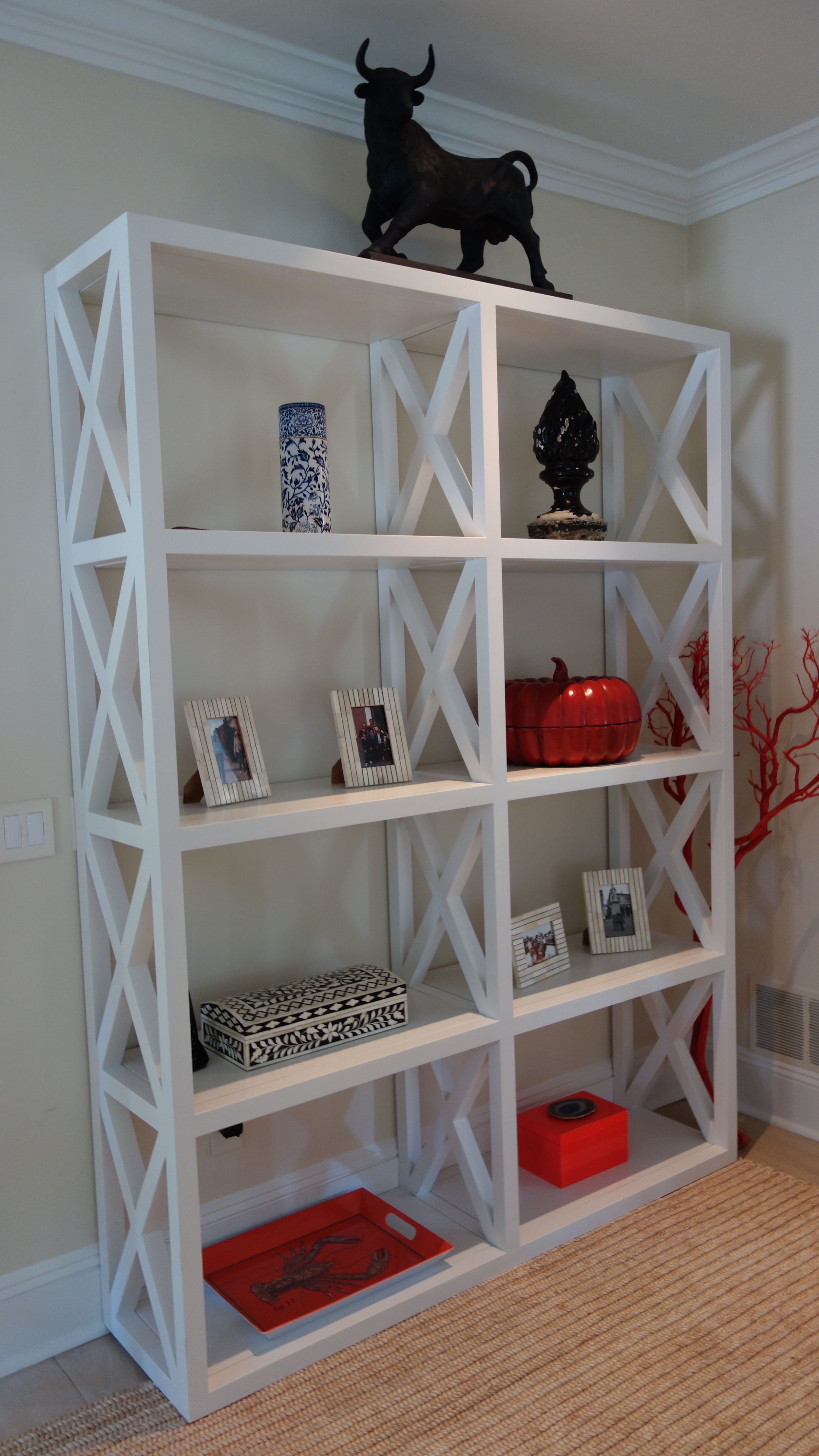 Custom bookcase for summer home