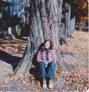 Frances Drabick by Tree