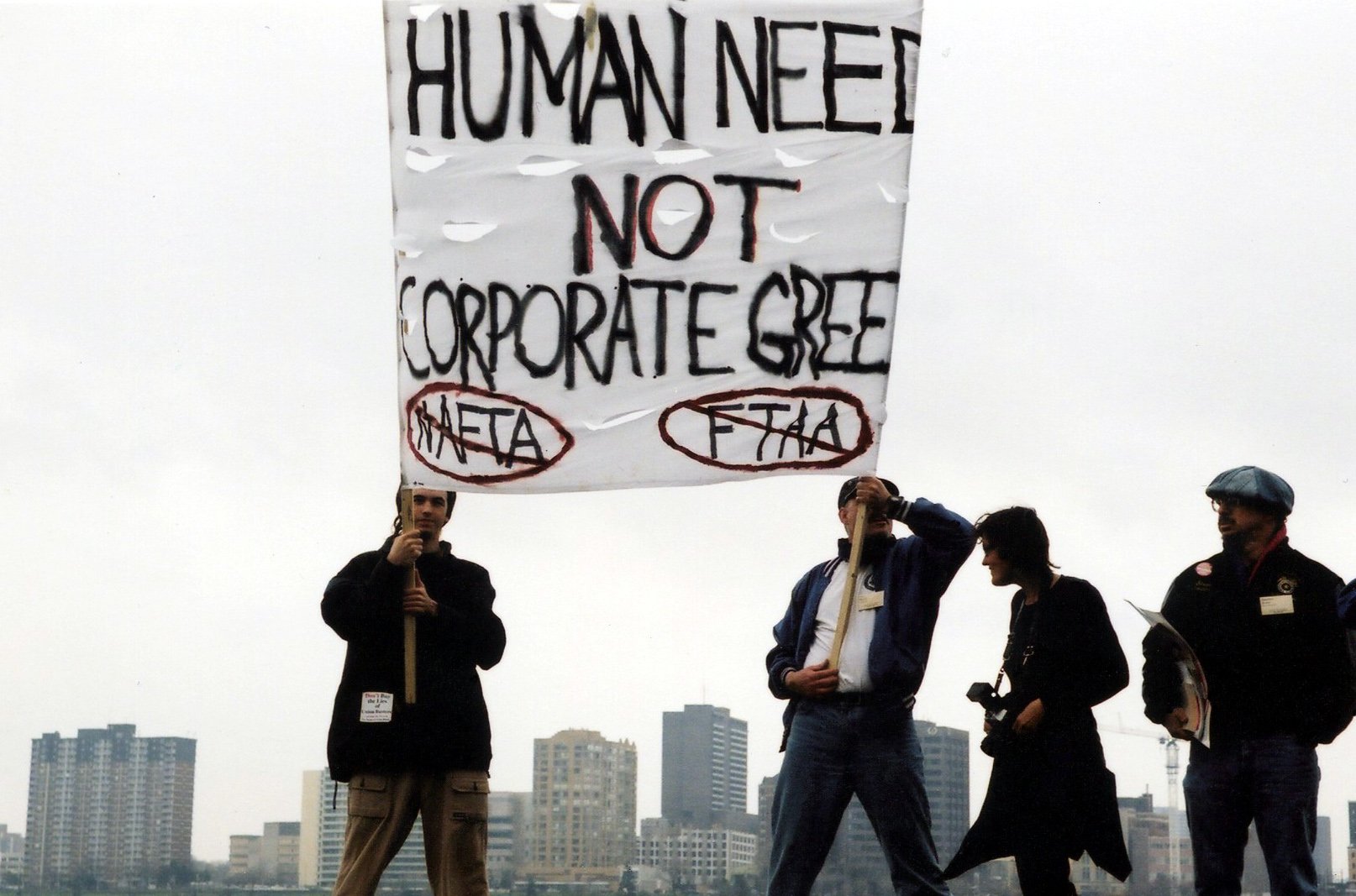 Human Need Not Corporate Greed. Detroit. USA