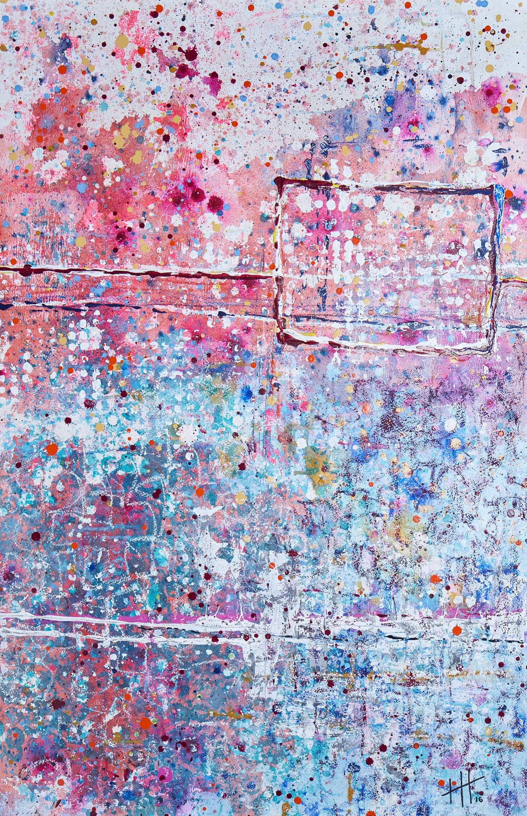 'Looking Out' Acrylic & Mixed Media / 129cm x 93cm (framed) SOLD