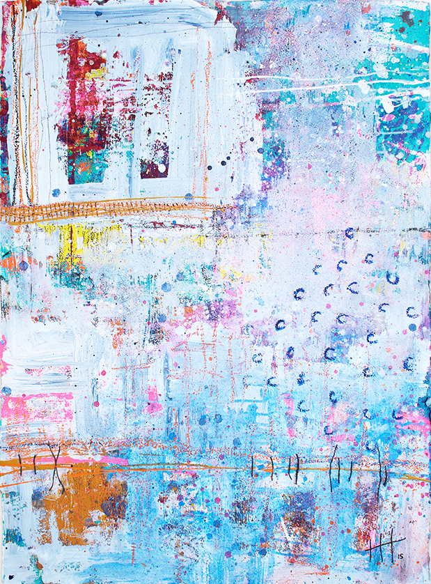 'Untitled' Acrylic + mixed media / 117cm x 93cm (framed) SOLD