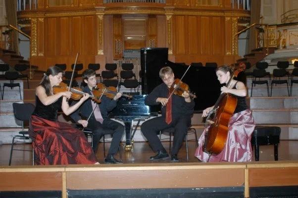 Rehearsing for the prize winner's concert