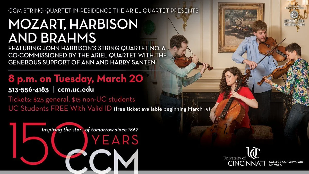 Poster for the premiere performance of John Harbison’s String Quartet No. 6