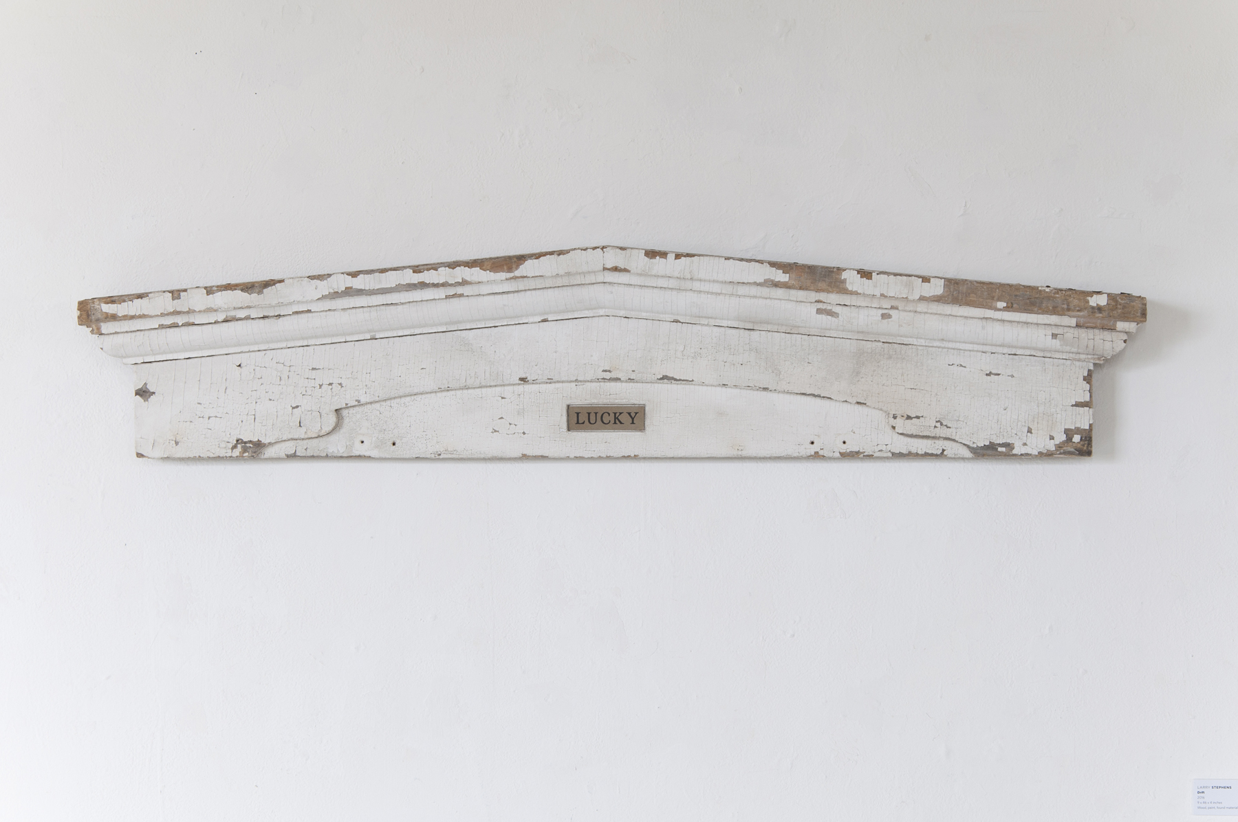 Larry Stephens Drift 2016 9 x 46 x 4 inches Wood, paint, found materials