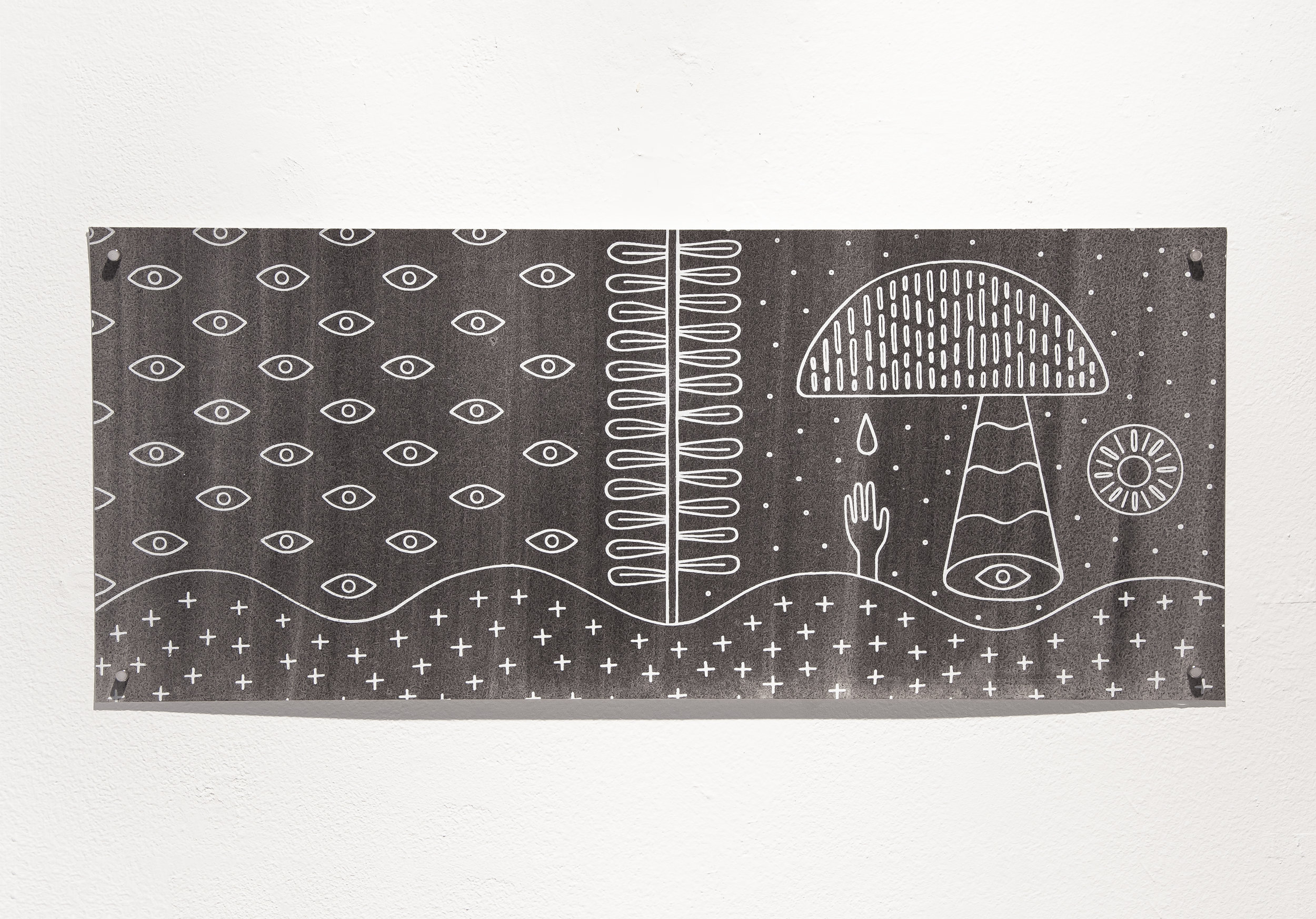 Katie Garth Chaos/Bliss 2016 22 x 9.5 inches Screenprint on watercolor