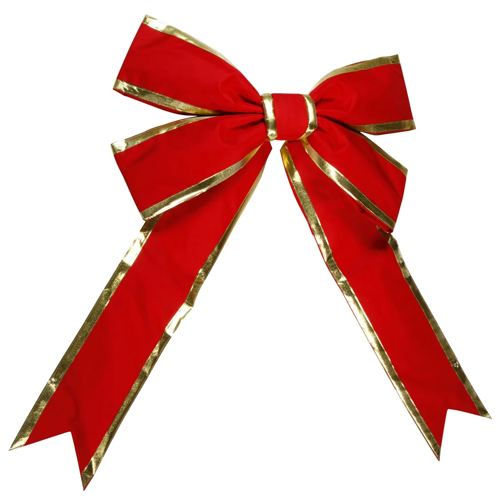 Giant Red Felt Bows with Gold Trim