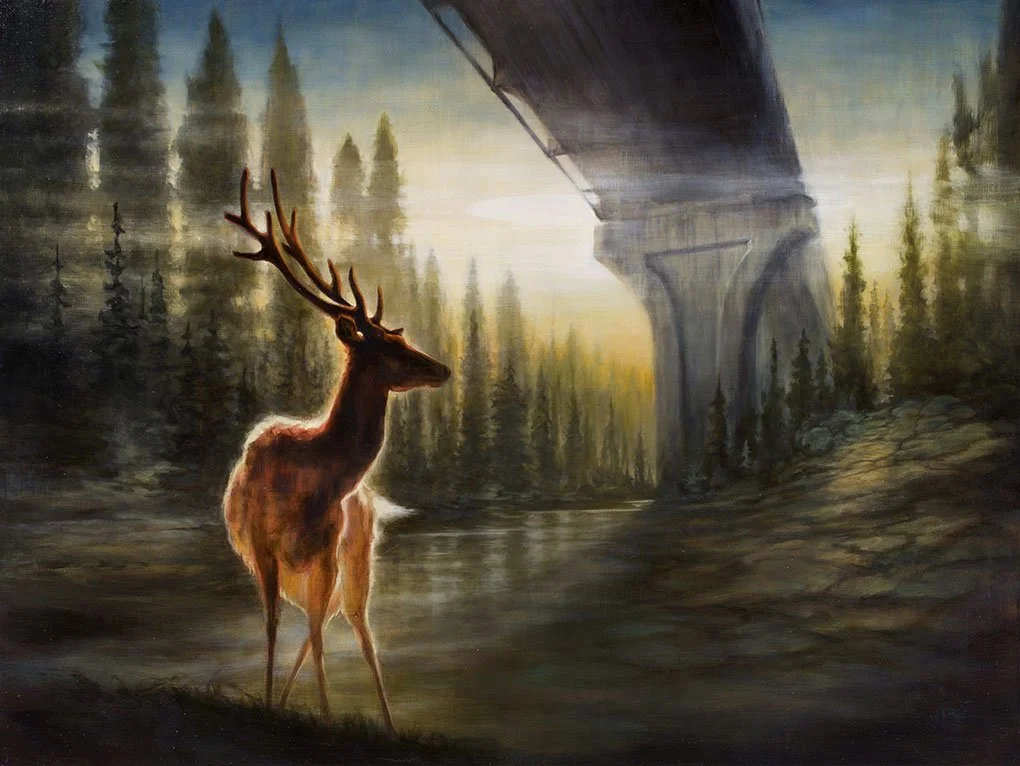   Shadow in the Pines  oil on panel 2025 