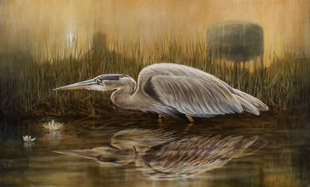   The Swamp Lights  oil on panel 2025 