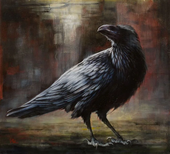   Crow City  oil on panel 2025 