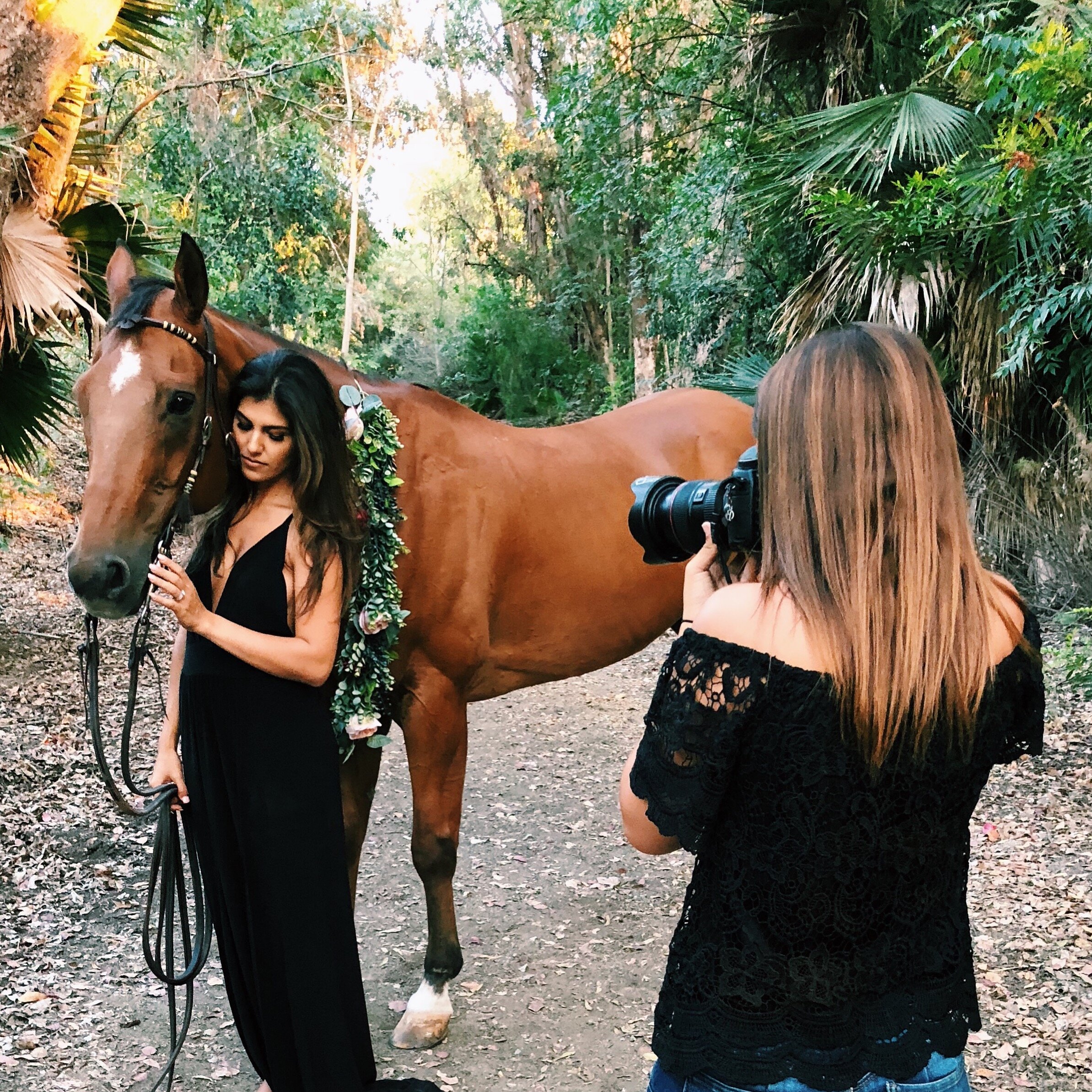 Behind the scene with a horse and model (Copy)