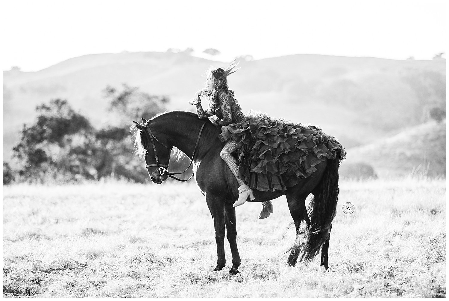 model and horse