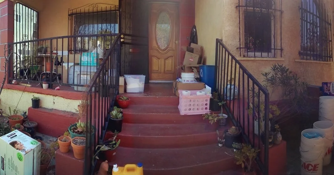 The Fortress of Gratitude where items to be donated to the Navajo and Hopi Nations via the Auntie Sewing Squad are dropped off