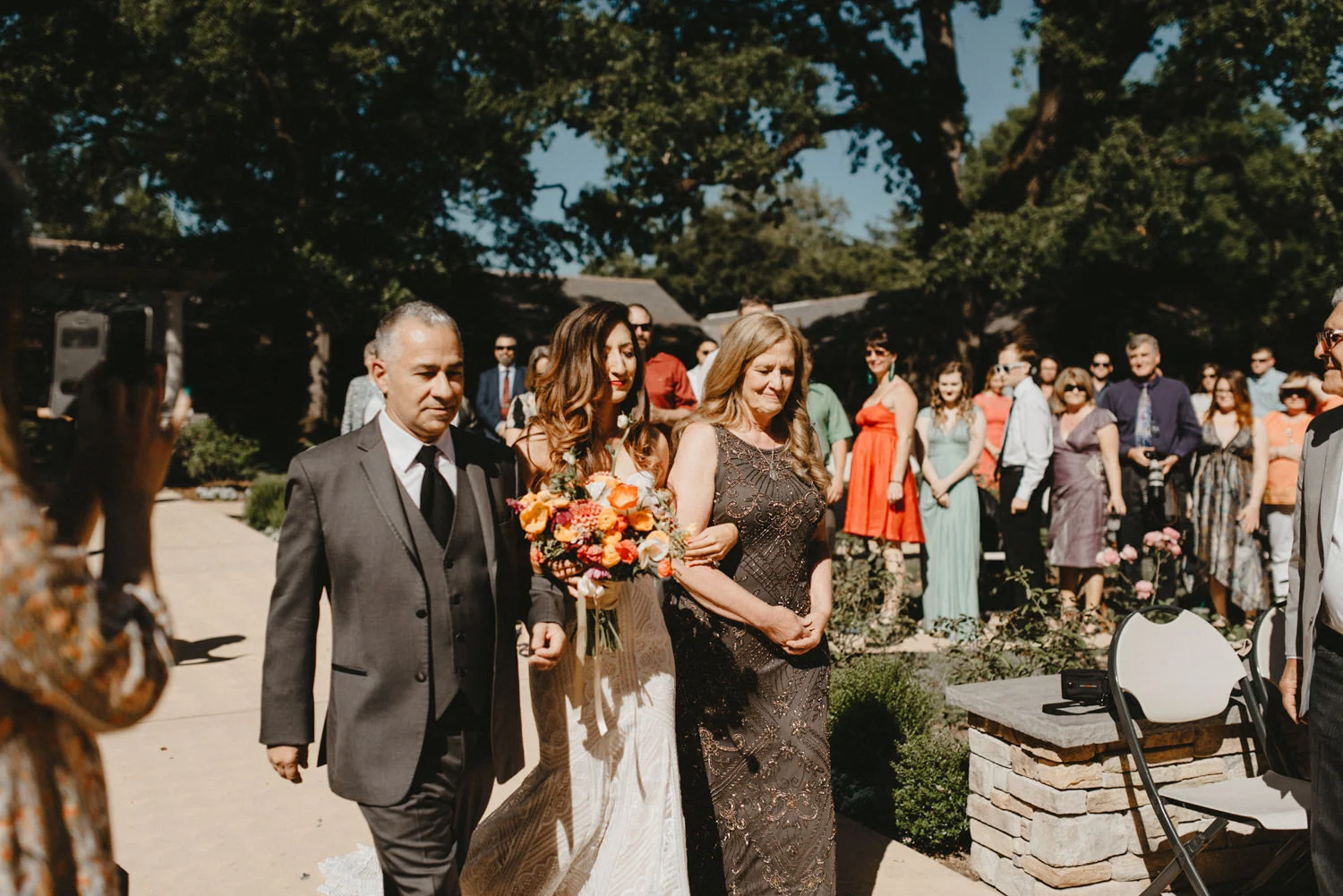 Grand entrance Bidwell park wedding