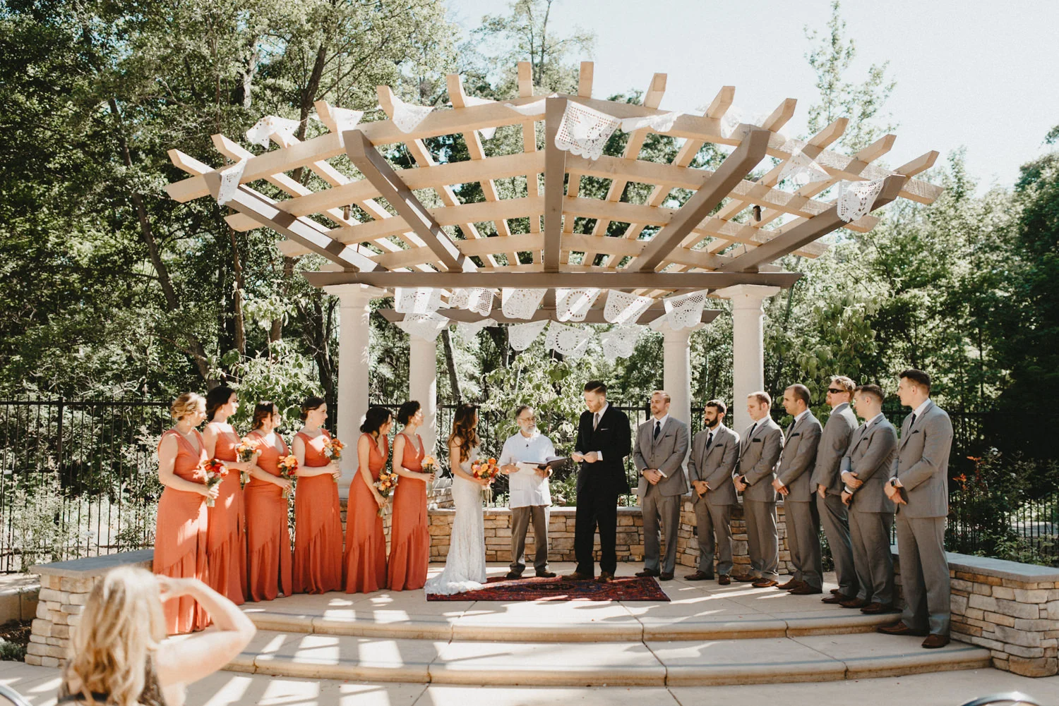 creekside rose garden wedding ceremony