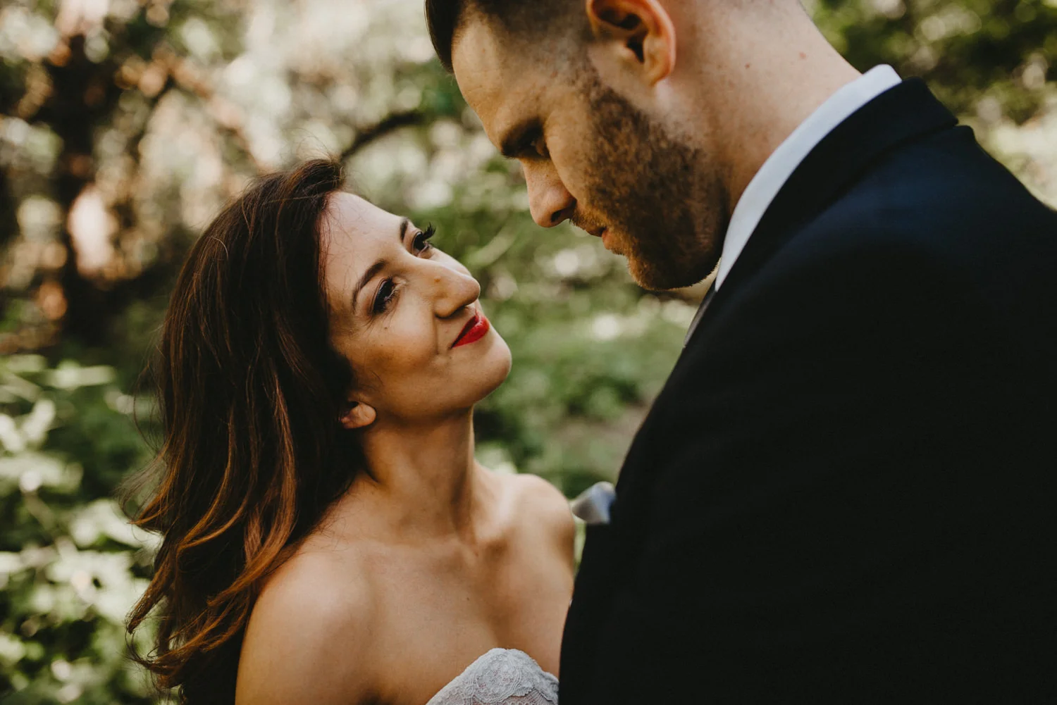 wife smiles at her husband