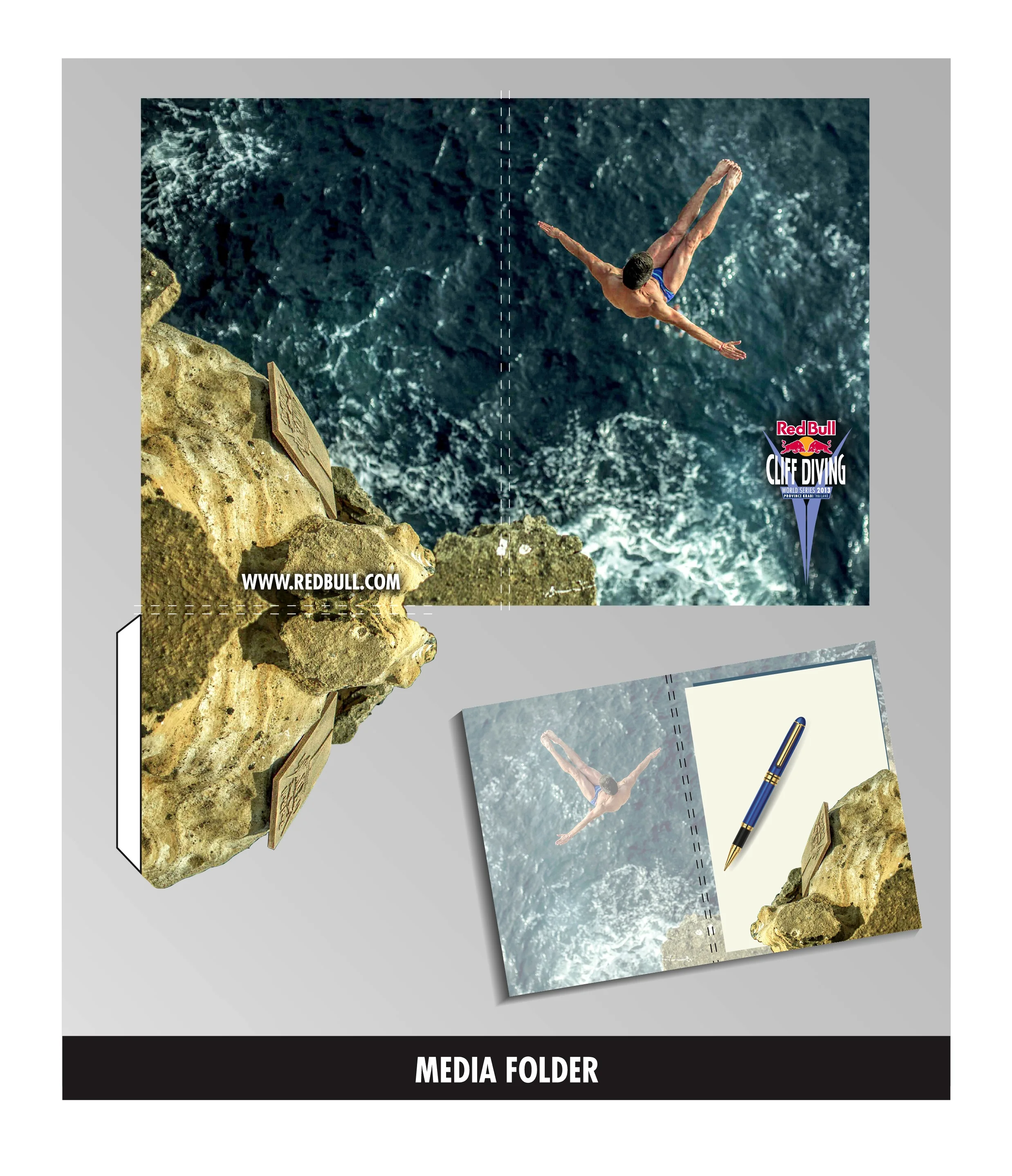 Cliff Diving press pack folder