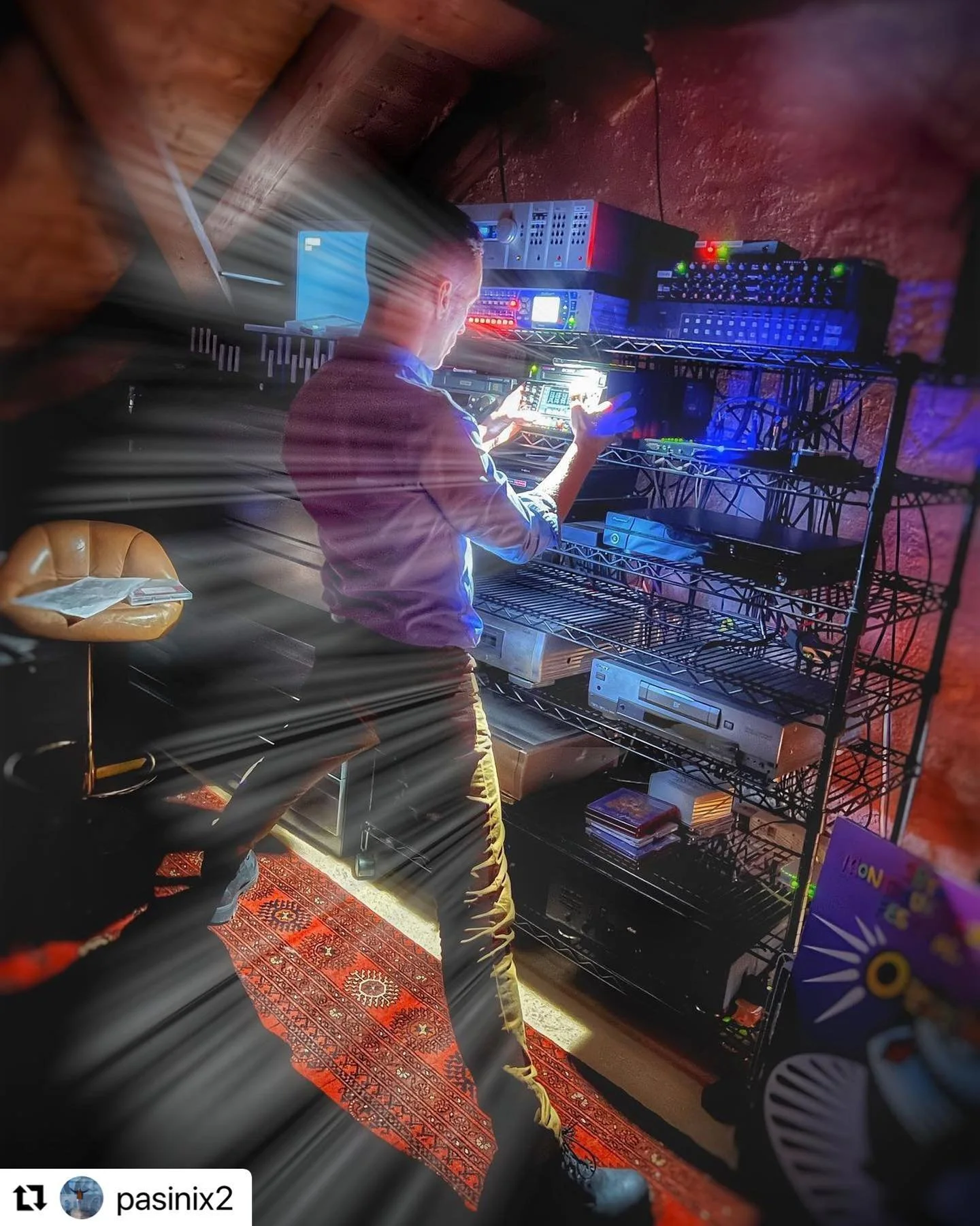 Repost @pasinix2 
・・・
A moment, a snapshot of @simonlepetre at the controls of the large format of sound and image in Claude Nobs' lair, even ten years after his departure, his spirit is still in the place, Magical.
 
 
@claudenobschalets #claudenobs