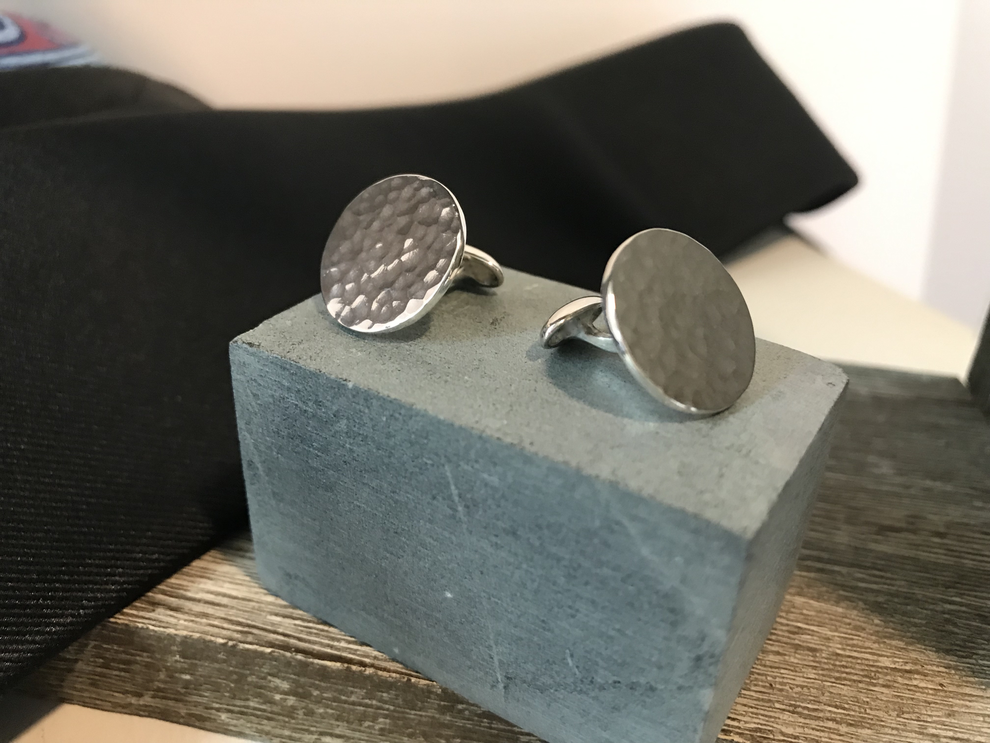 Hammered cufflinks