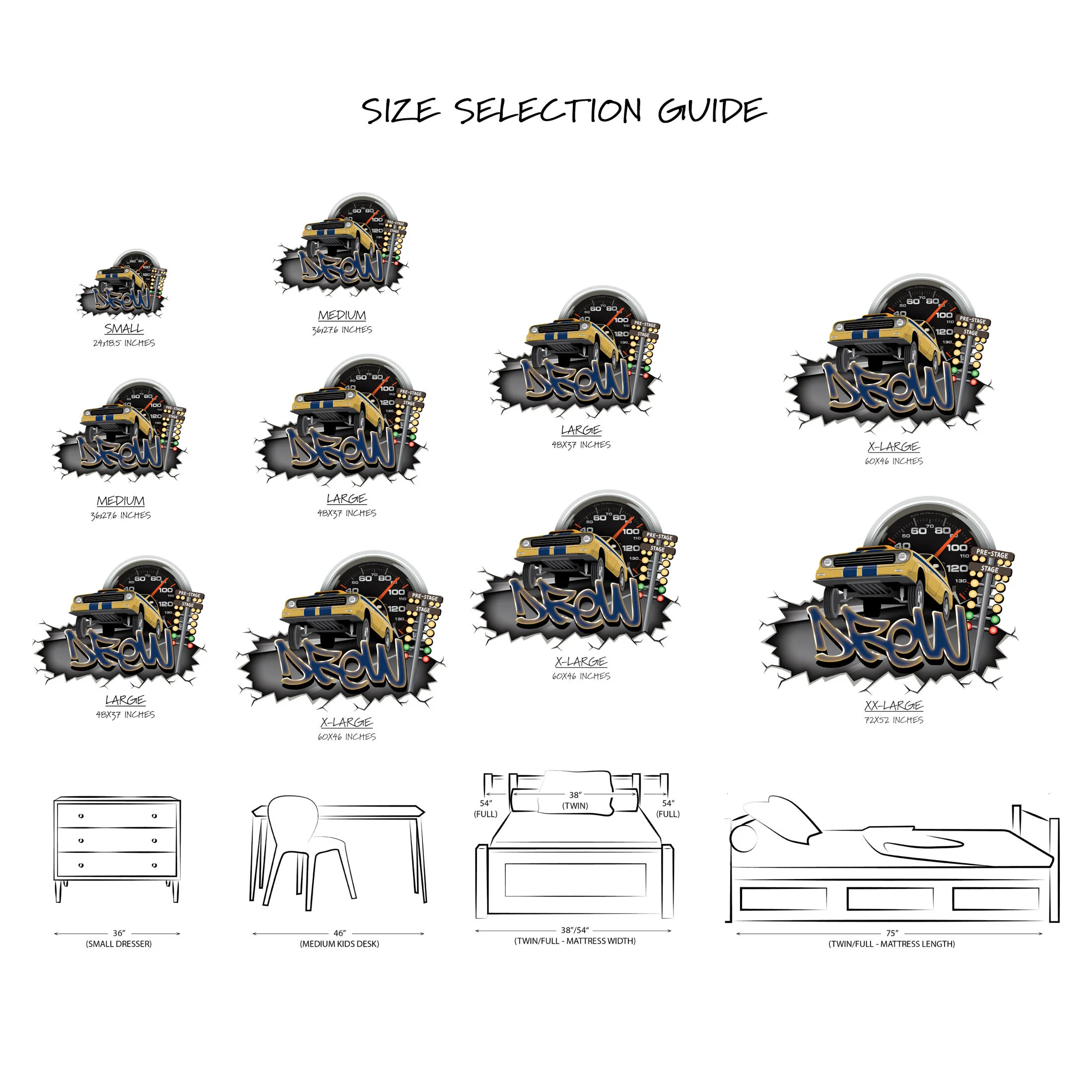 Drag Racing Wall Decal — Heart Your Walls