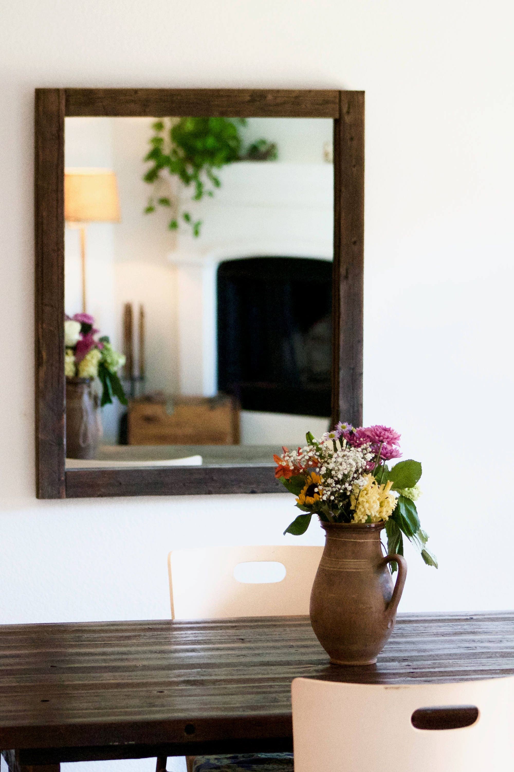 Large Mirror, Wall Mirror, Rustic Mirror, Farmhouse Decor, Bathroom Mirror, Full Length Mirror, Wood Mirror, Vanity Mirror, Mirrors, Frame
