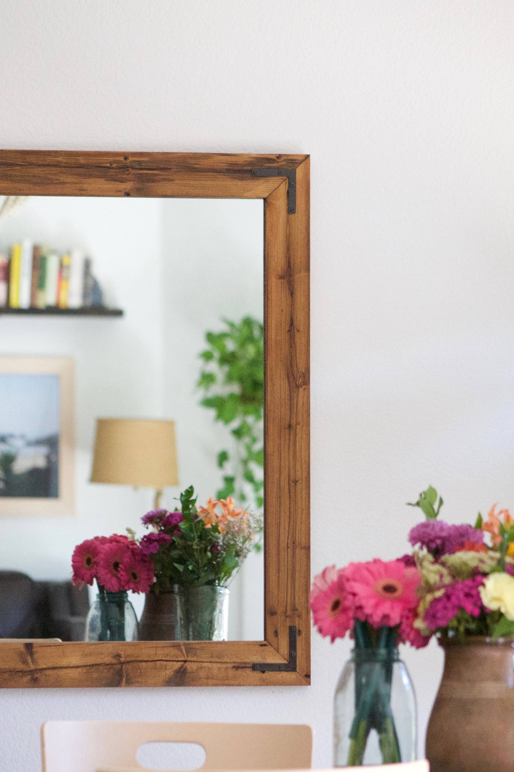 Reclaimed Wood Mirror, Framed Mirror, Wood Mirror, Rustic Wall Mirror, Large Wall Mirror, Vanity Mirror, Bathroom Mirror, Rustic Mirror