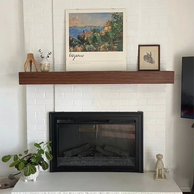 Walnut Fireplace Mantel with Hidden Bracket