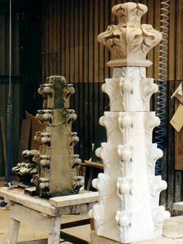 Copying an original finial top in sandstone