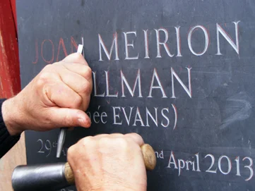 All our lettering is done by hand with mallet and chisel  