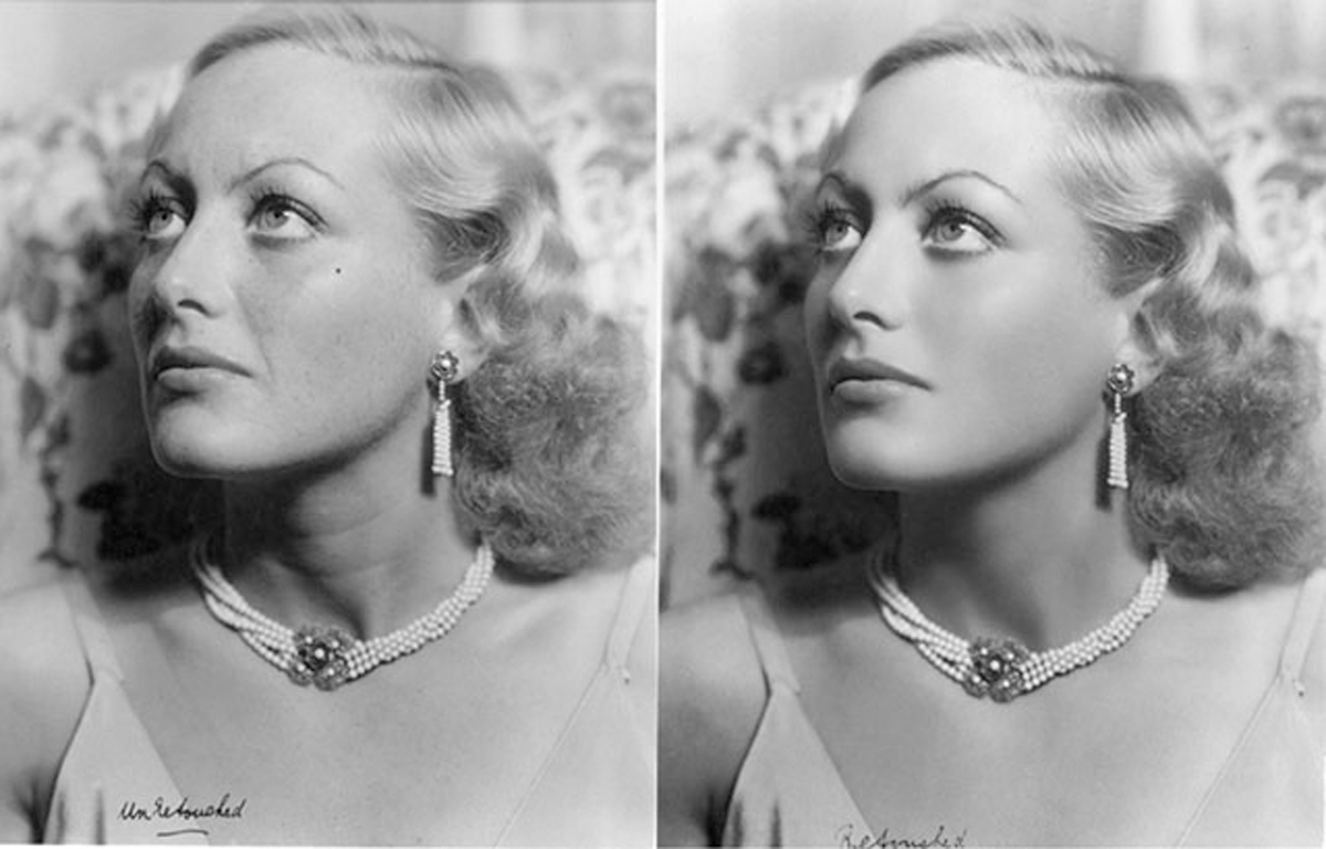 Joan Crawford, "photoshopeada" a mano en 1931. 