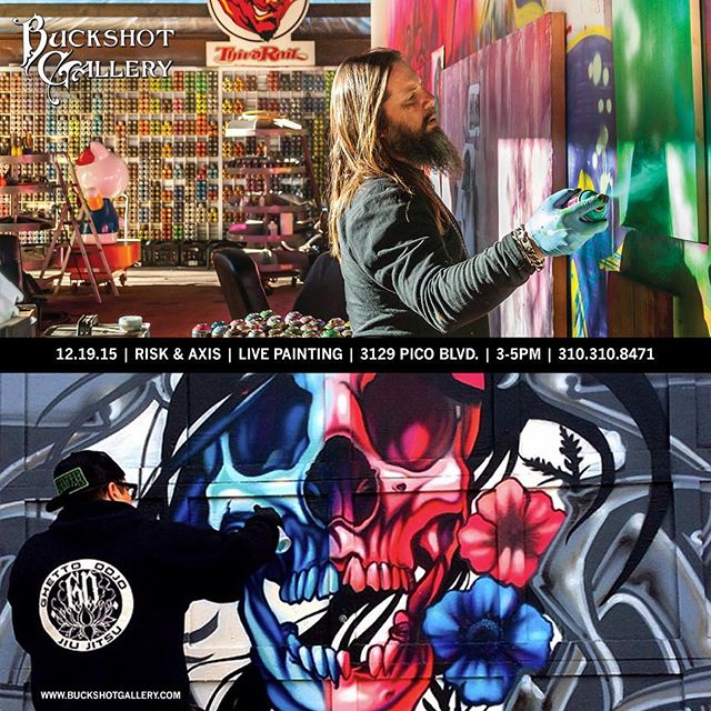 Live #painting tomorrow at the gallery with @riskrock and @axisvalhalla #santamonica #gallery @buckshotgallery