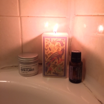 Practicing what I preach! Took a relaxing bath with bath salts and essential oils this weekend!