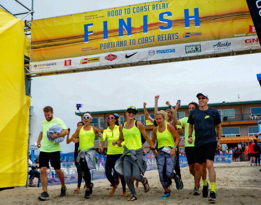 The whole team met me to cross the finish line together!