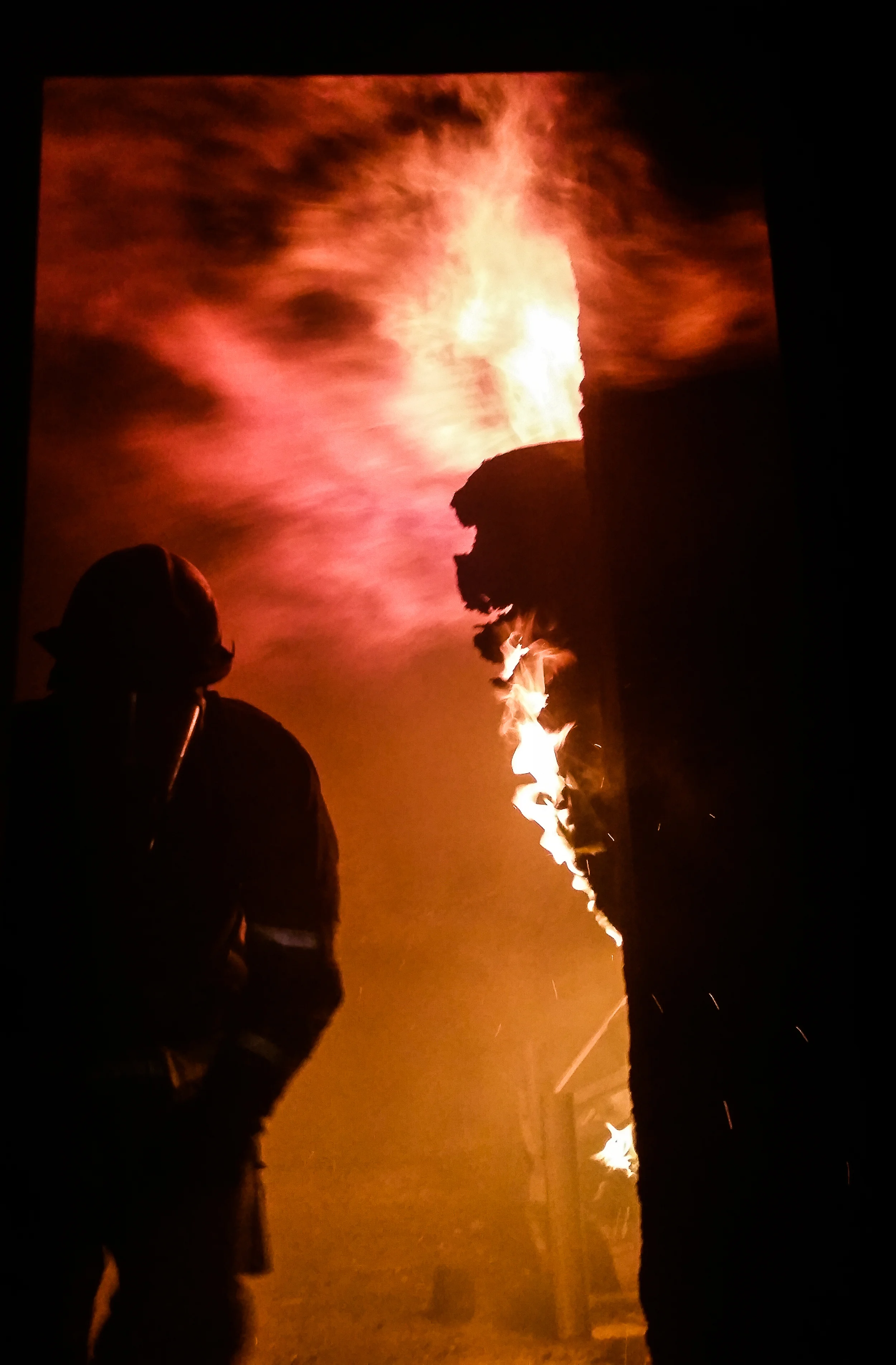 Exiting the fire room