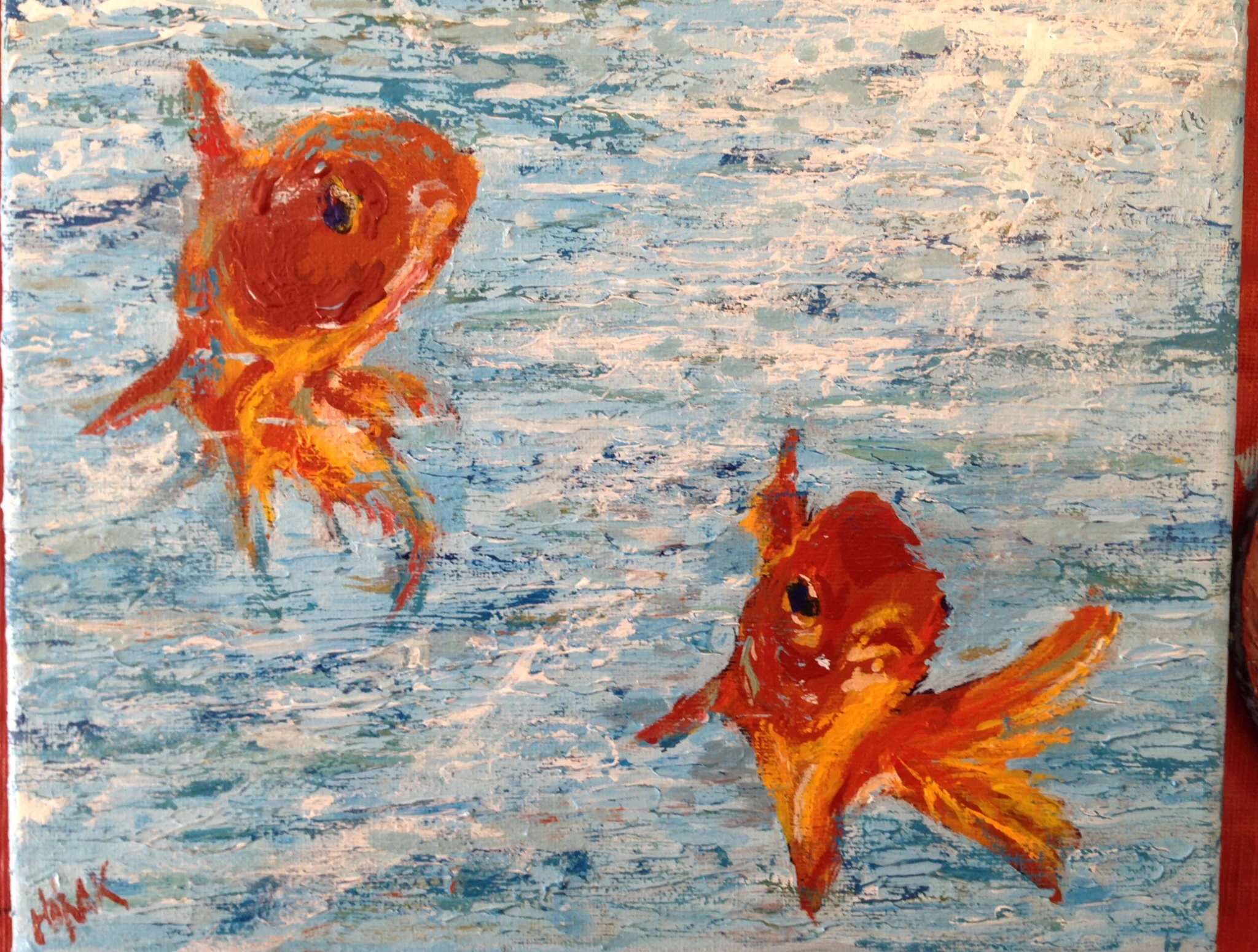 Goldfish. Acrylic on Canvass. Sold.