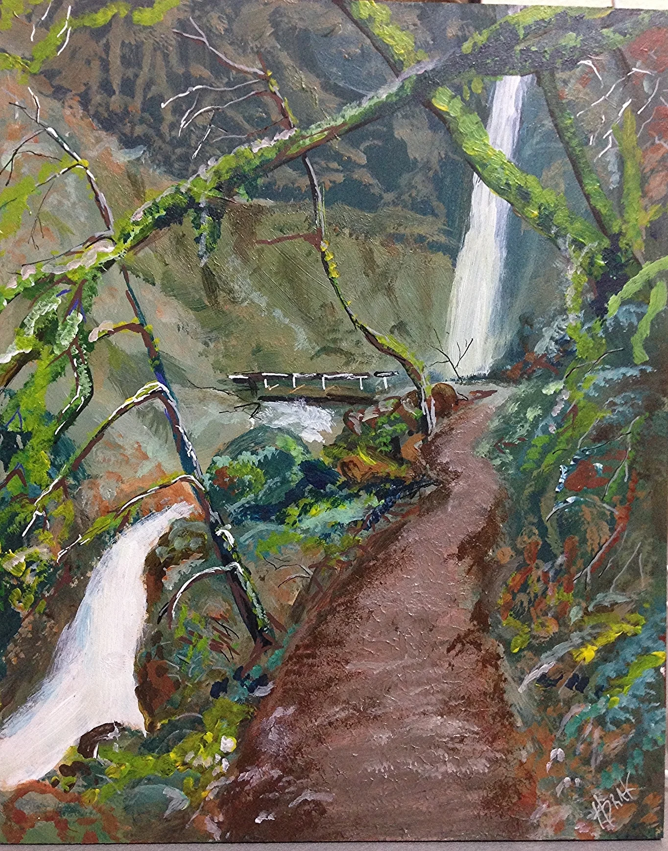 Elowa Falls, Acrylic On Wood Panel, 8"x10"