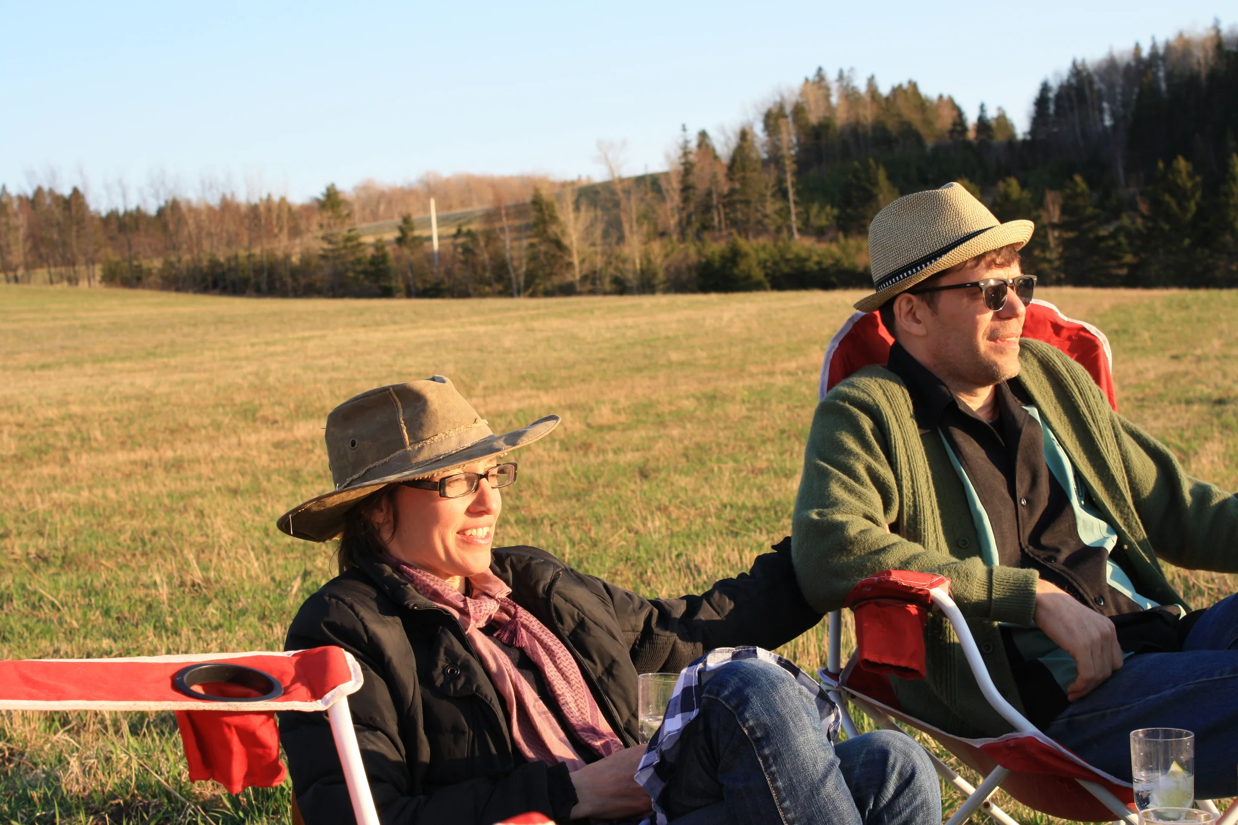 The Bourbonittes enjoy the sunset over Shatner's Creek.