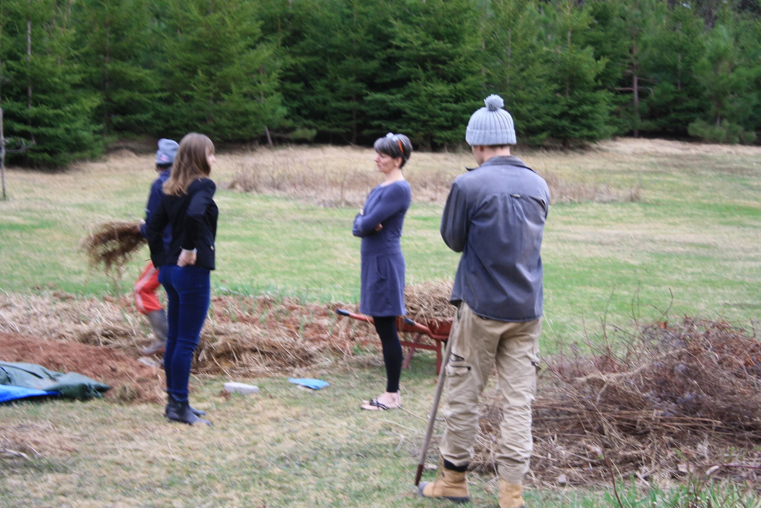 Sunday afternoon gardening with Sarah Wendt, Karen Graves, Jan Smith, and "the supervisor" Cam MacDuffee