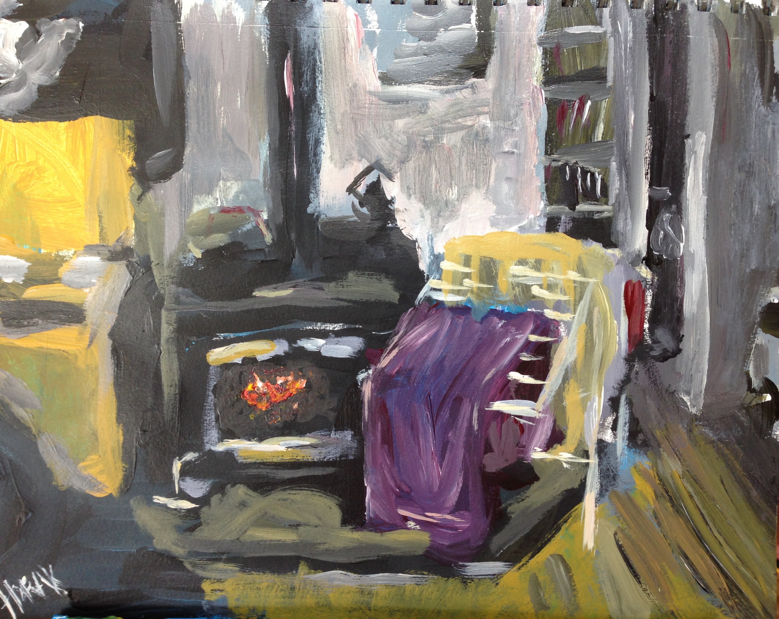 Fireplace and Laundry