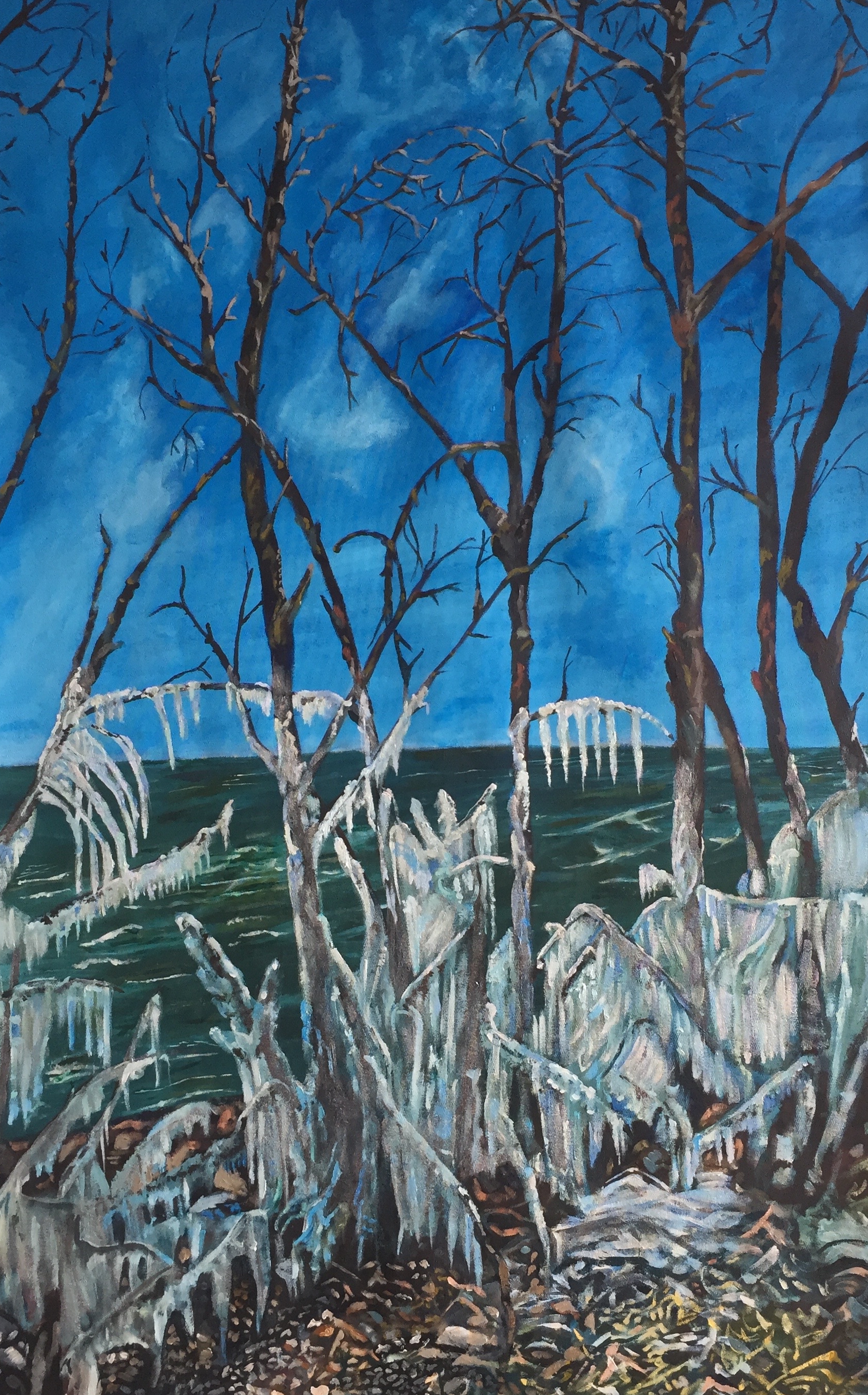 "The Ice Storm"  Acrylic on Canvas  30"x50"  $6300