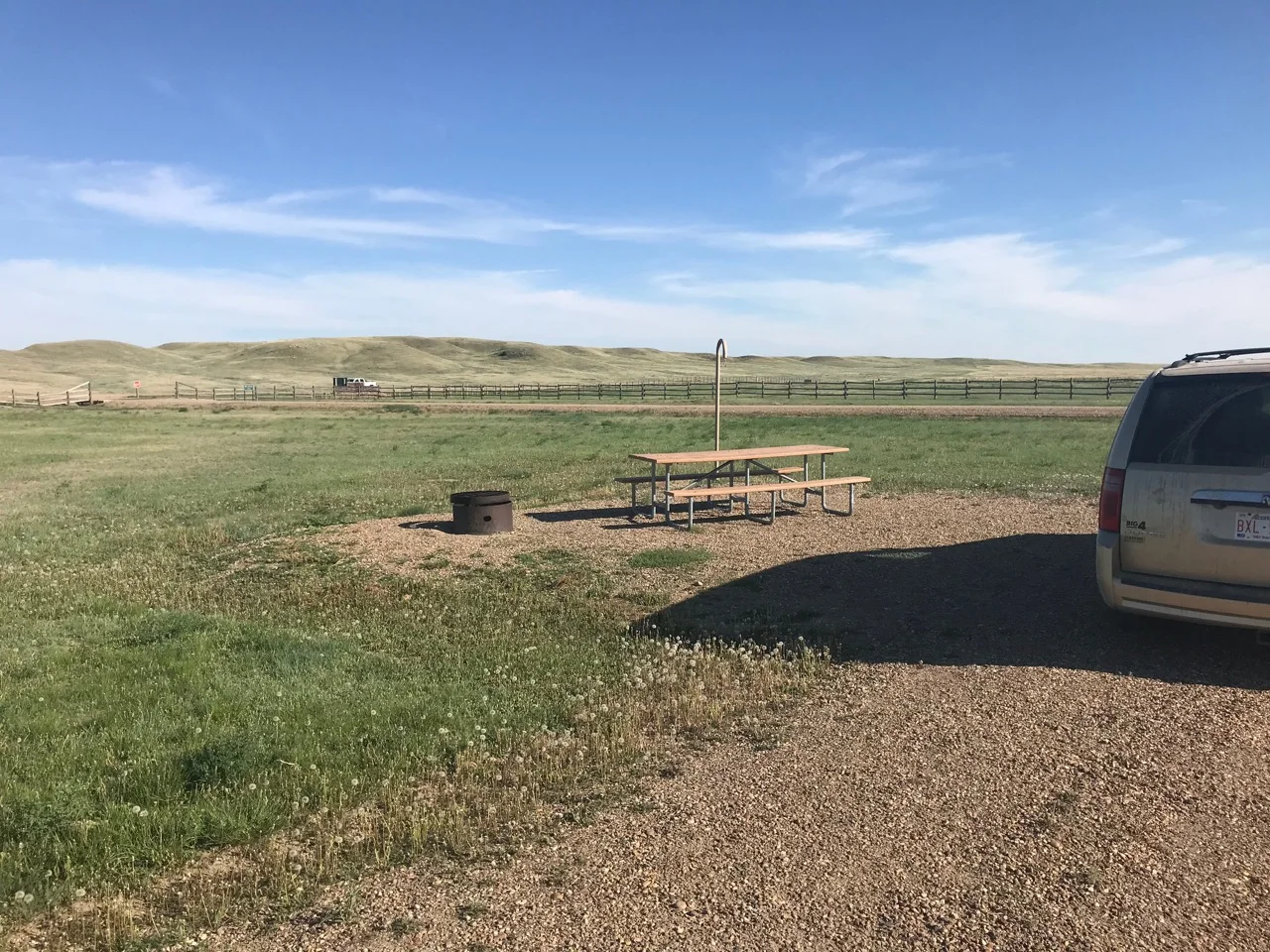 A barren campsite in Grasslands National Park, Sask.