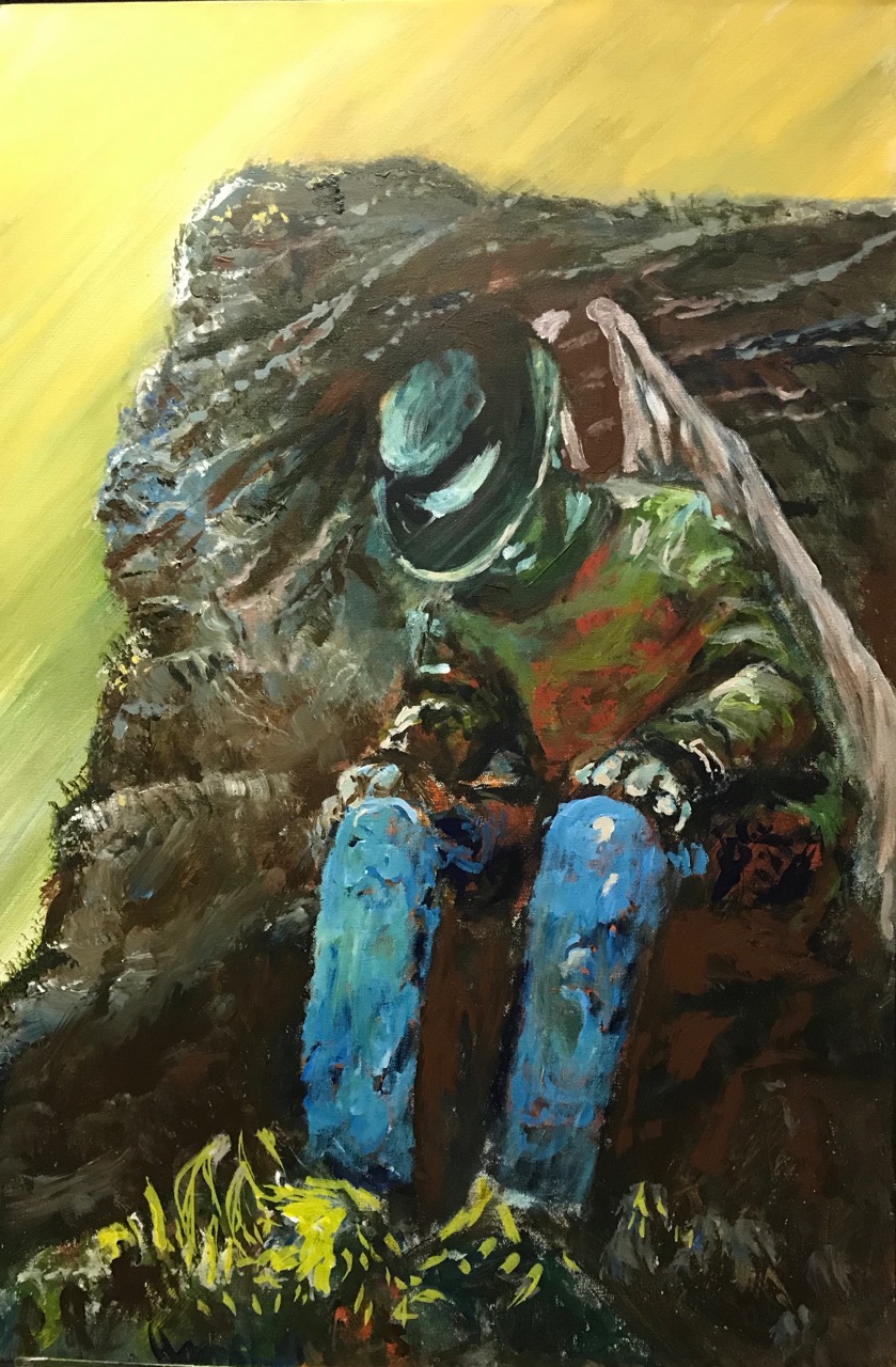 The Fallen Cowboy.  Acrylic on Canvas. 30"x"36", $4536