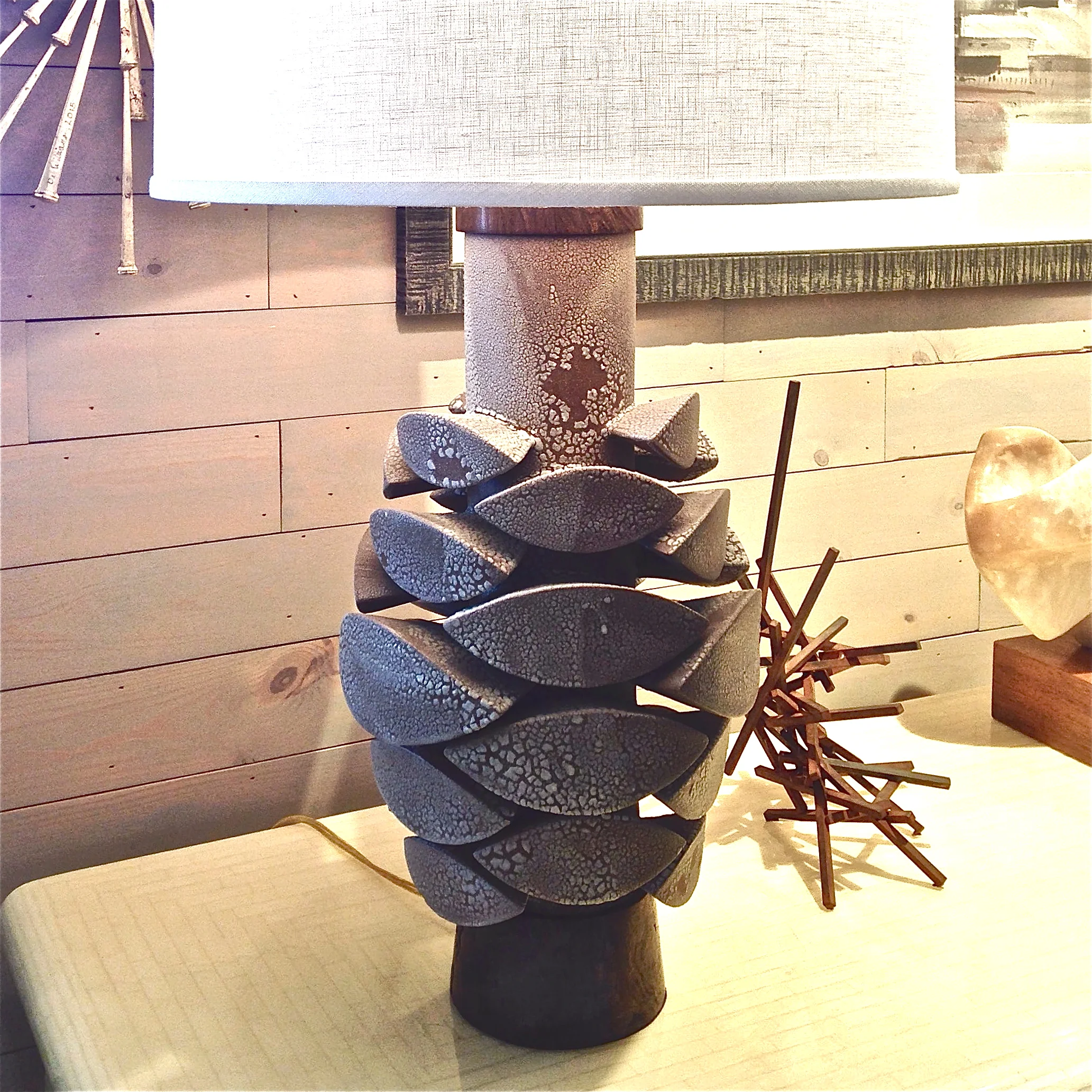 Crackle Totem Lamp Base
