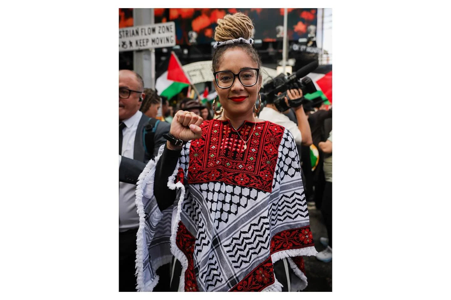 Color and BnW from this morning&rsquo;s massive march and protest outside the UN demanding an end to the genocide in Gaza while Netanyahu addressed the General Assembly. Thousands of New Yorkers showed up bright and early at 9am. Shot for @theindypen