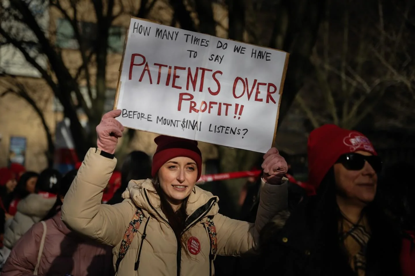 &ldquo;Patients over Profit!&rdquo; Day 2 of the largest nurse strike in NYC history. Key sticking points and open issues remain: management&rsquo;s threats to cut healthcare benefits for the frontline nurses who care for New York City, management&rs