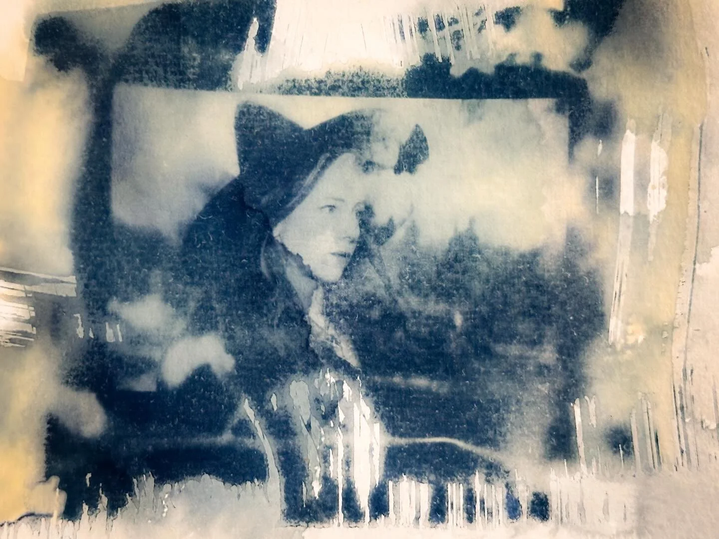 Rainy day cyanotypes. Returning to my &ldquo;witch&rdquo; project. I have been making prints of historic witches. Thus is the fist time I&rsquo;ve incorporated some contemporary images. These are prints of photos I took in Greenwood cemetery with @gi
