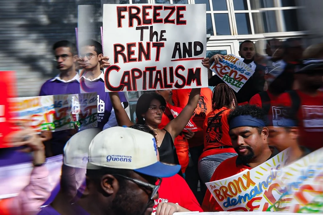 &ldquo;Freeze the rent; Slam the door; Knicks, Knicks, Knicks, in four,&rdquo; Bronx tenants chanted as they marched down the Grand Concourse and rallied outside the Rent Guidelines Board (RGB) Public Hearing in the main theater of Hostos Community C