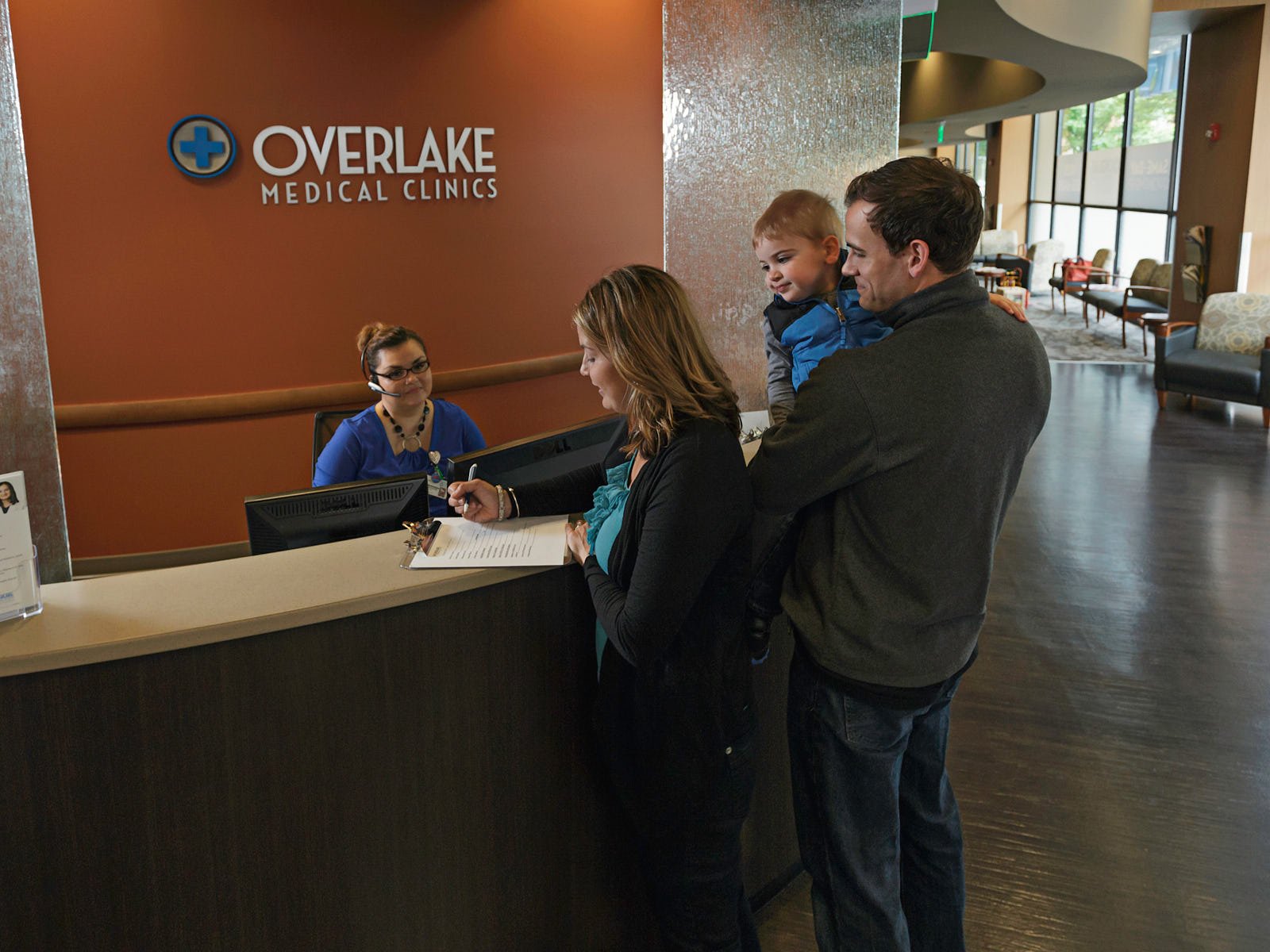 Overlake Medical Clinics reception signage