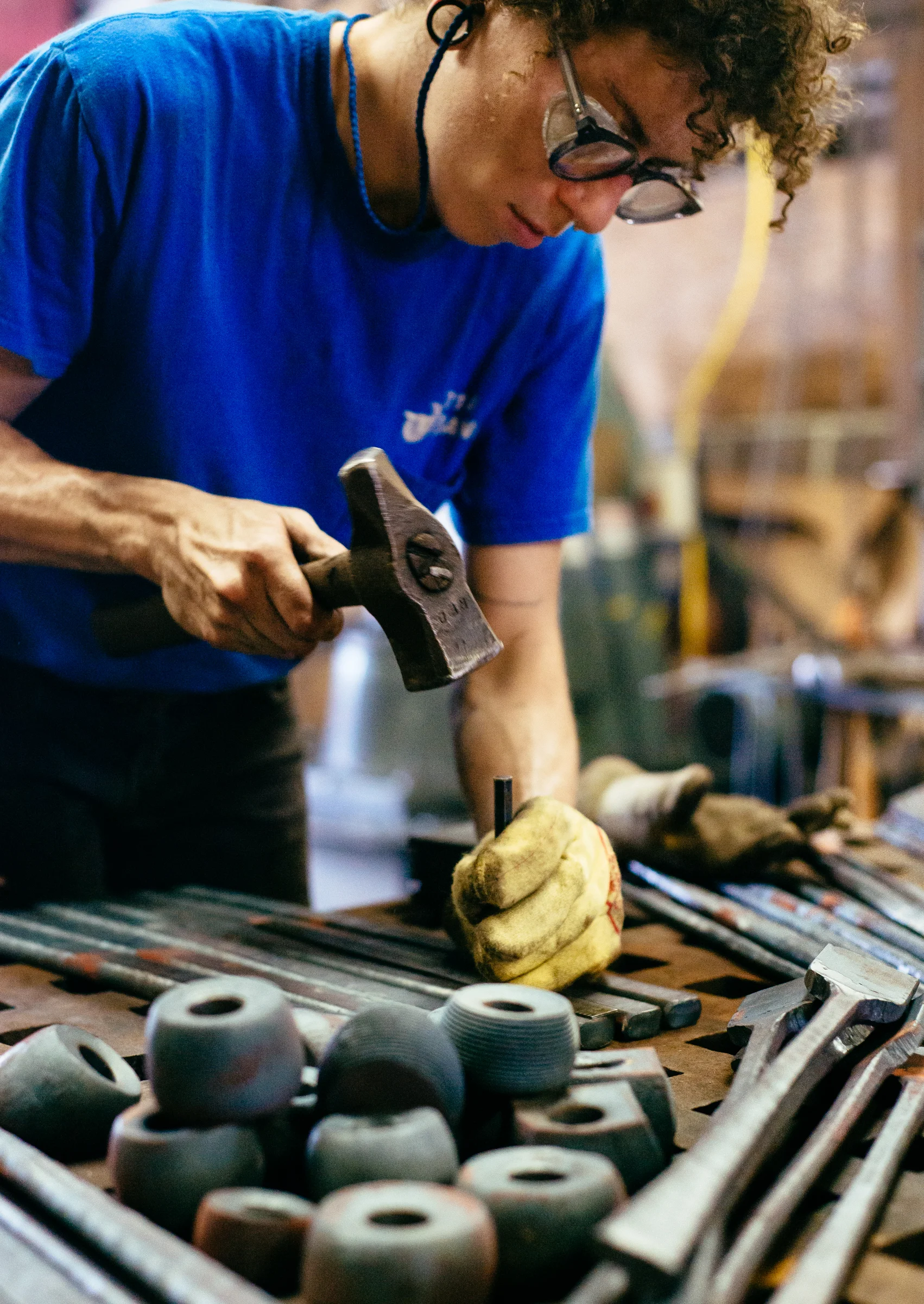 Industrial lifestyle photography at Red Metal with Rachel David in New Orleans