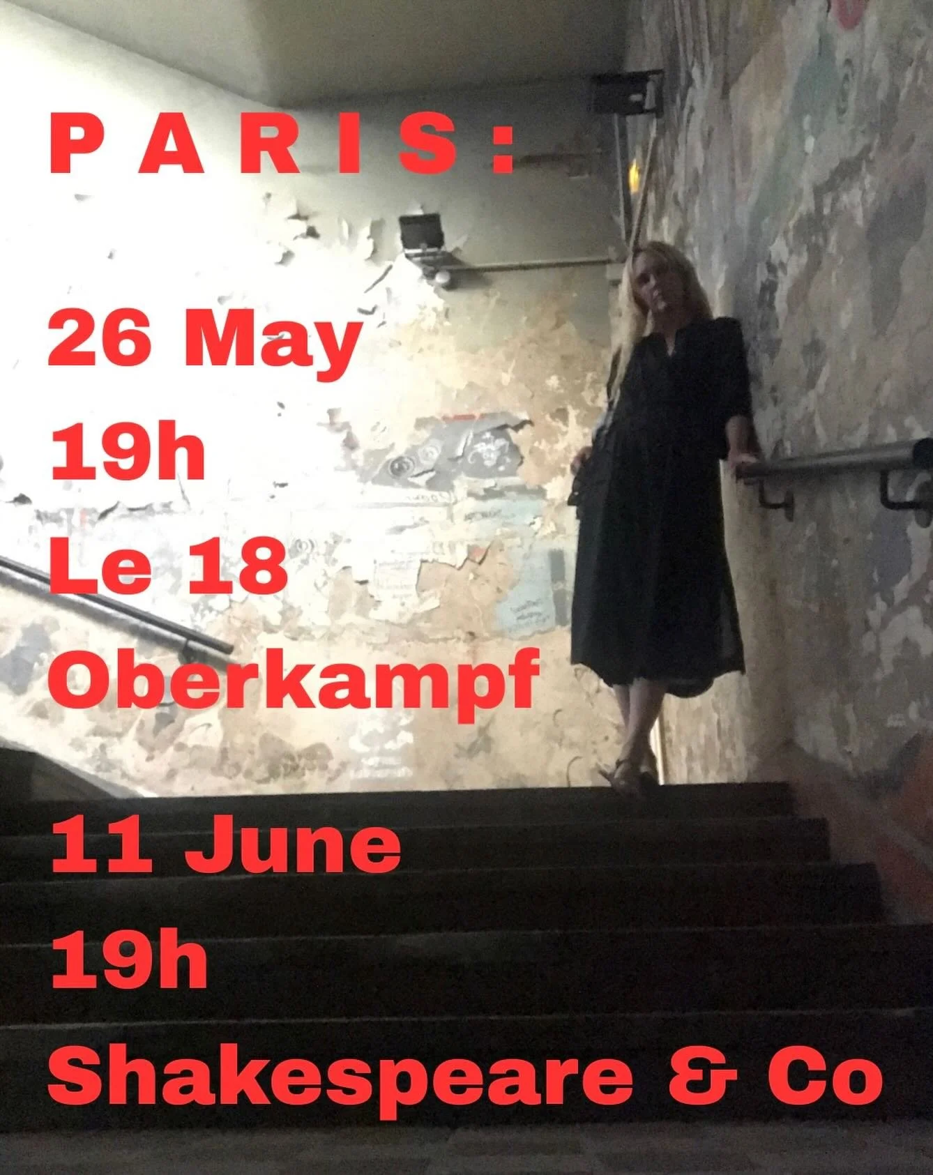 Heyyyy vous tous et toutes hope I get to see you at one of these events, talking The Sea in the Metro with @megclement at @le18oberkampf next Tuesday (with a follow-up book club event on June 4 at the same venue) and then on June 11 at @shakespearean