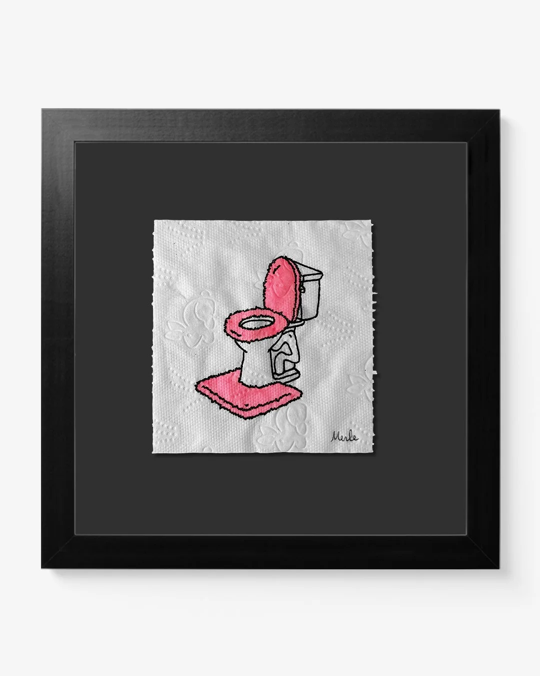 Pink Toilet Toilet Paper - Original Drawing